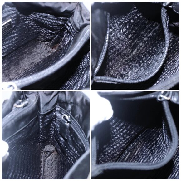 PRADA Shoulder Bag Nylon Leather Black Silver Auth - Picture 16 of 16